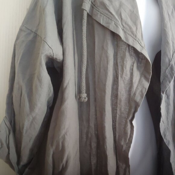 Camille & Co Linen Gray Jacket Lagenlook Lagom Minimalist Baggy Funky L Italy - Picture 5 of 14